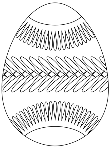 Easter Egg With Belt Pattern Coloring Page